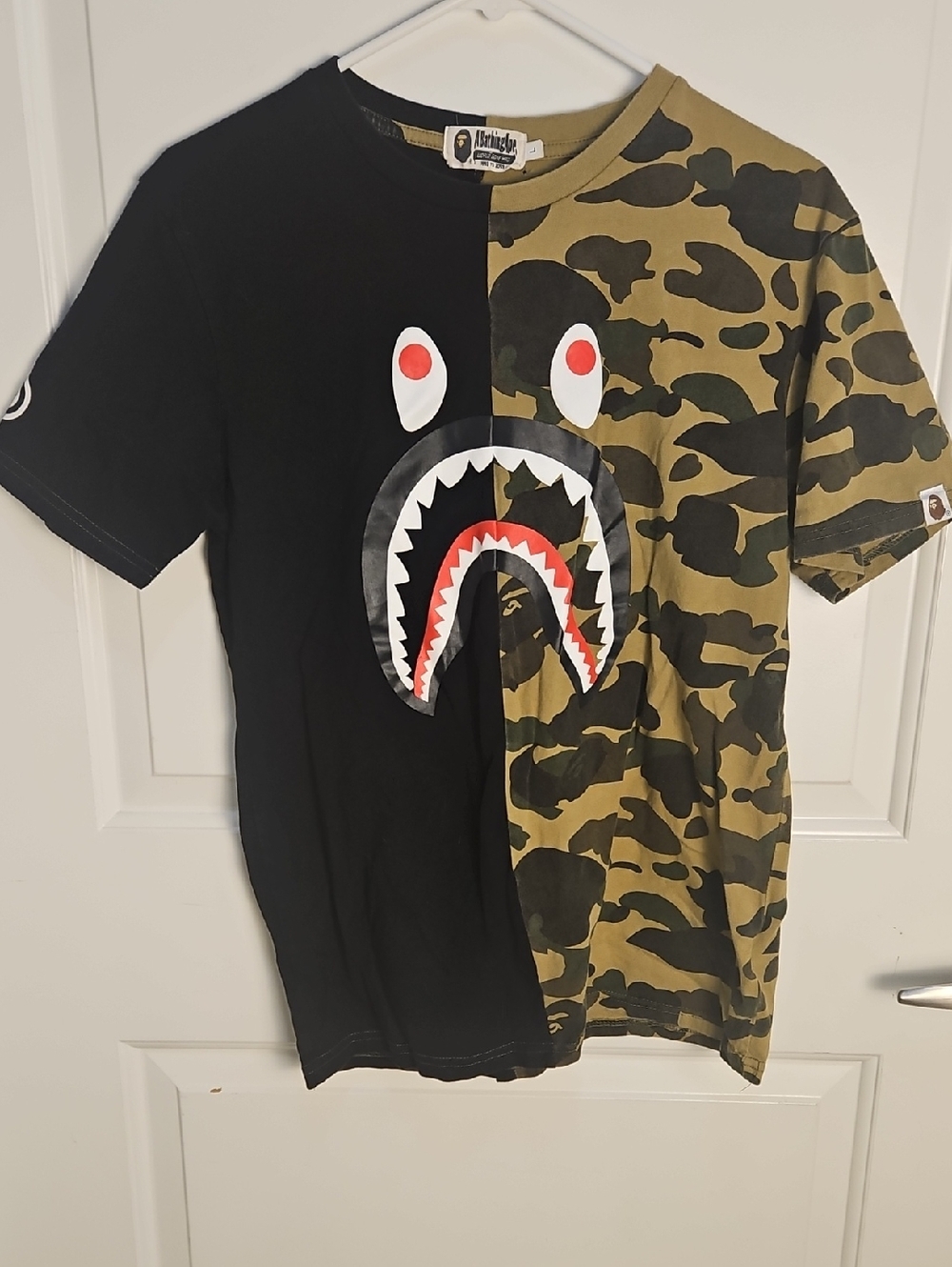 Vintage A Bathing Ape Designer Shirt Black & Camo Tshirt